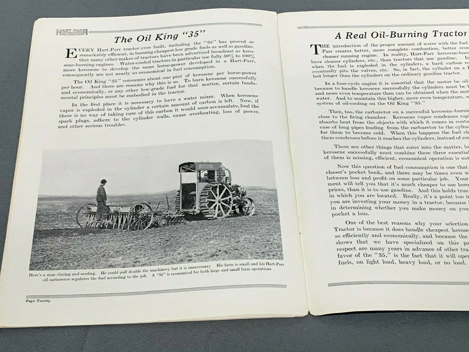 Vintage 1910’s HART PARR OILKING 35 Prairie Tractor Sales Brochure Catalog RARE
