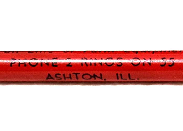 “MCCORMICK-DEERING*Klingeriel Implement Store*Alton, ILL.” SOLID GRAPHITE Pencil