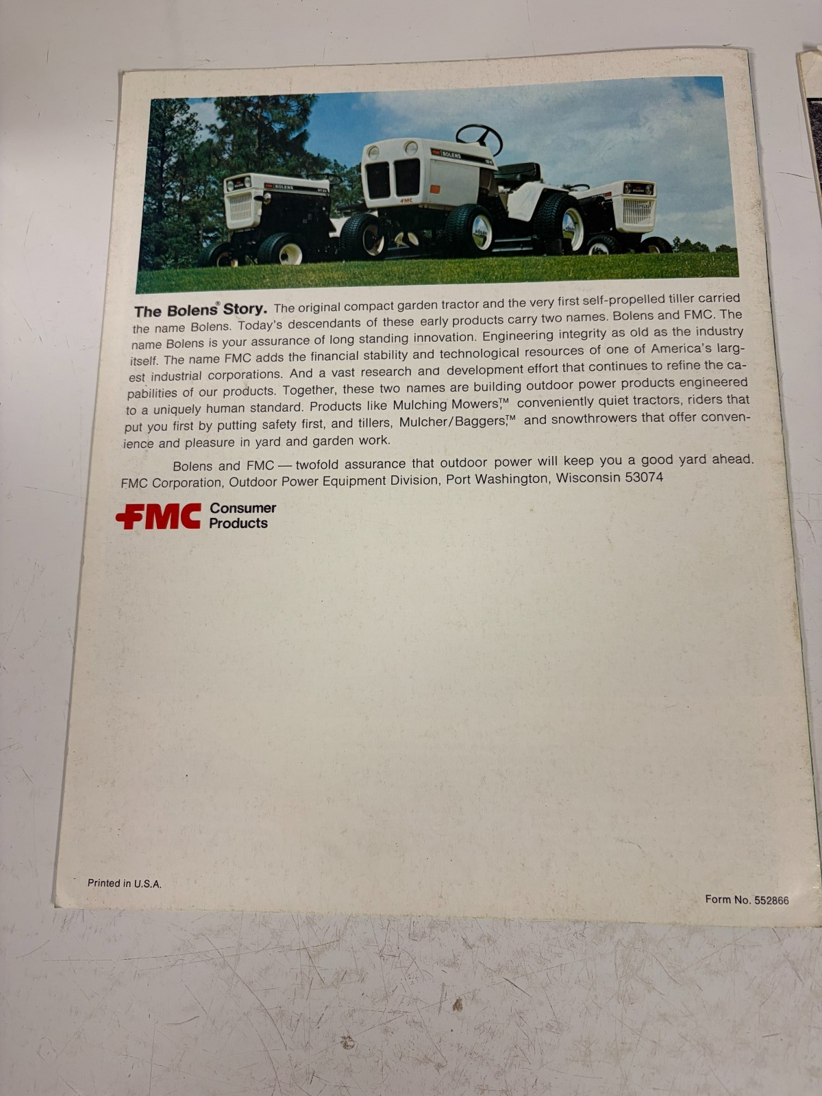 3 – Bolens and FMC Garden Tractor Dealers Sales Brochure Vintage 1970’s 1960’s