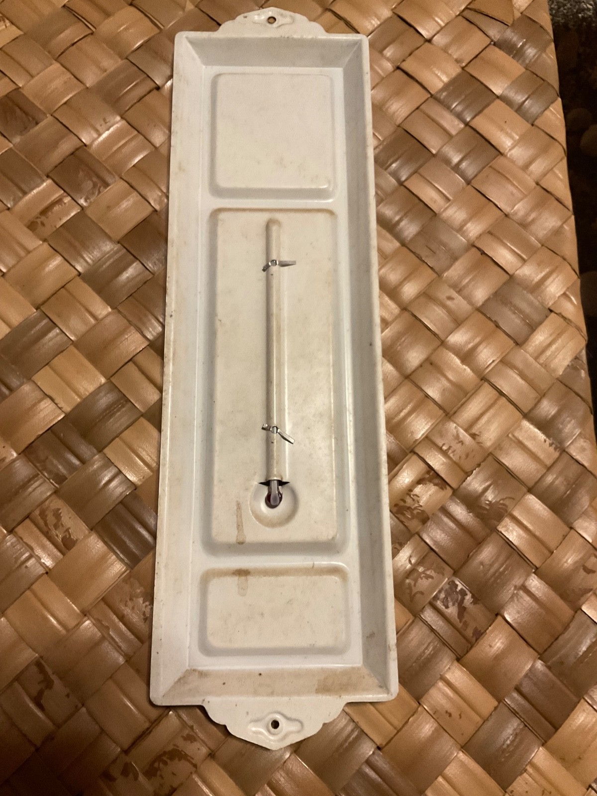 Vintage Tin Thermometer Mast-Lepley Silo Ohio Farm Grain Feeders Unloaders 13″X4