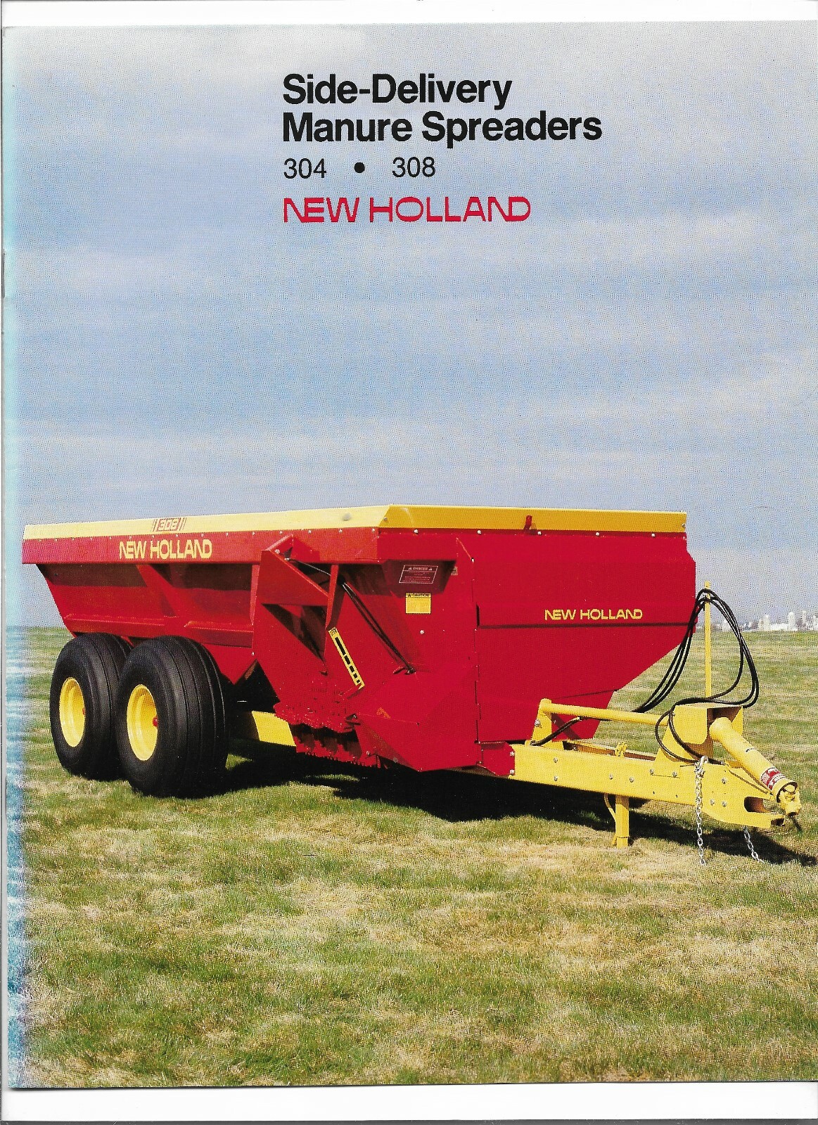 Original New Holland Models 304 308 Side Delivery Manure Spreader Sales Brochure