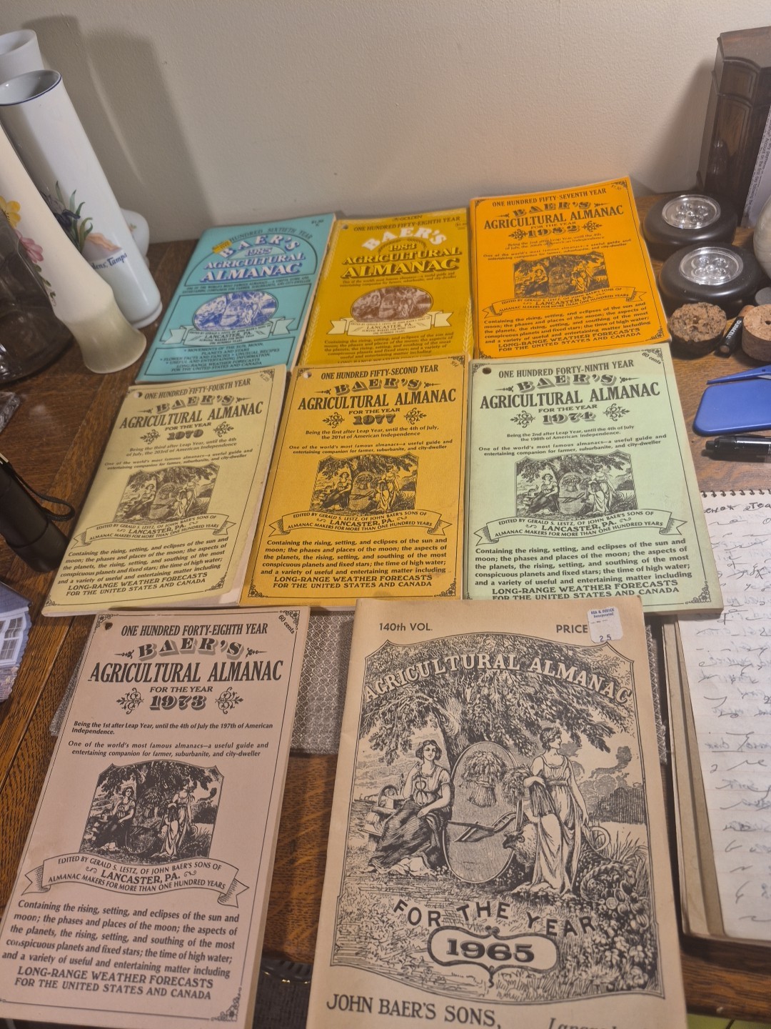 Vtg 8 John Baer’s Sons Agricultural Almanac Lancaster PA Farmers Almanac
