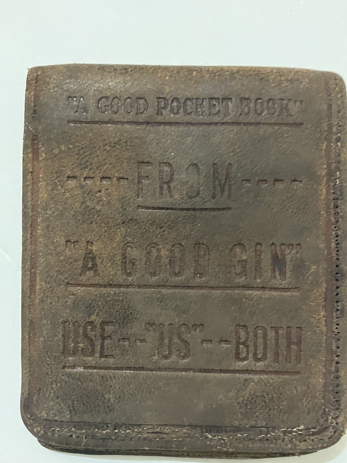 Vintage Mississippi Gin Leather Wallet First Bale Of Cotton Advertising