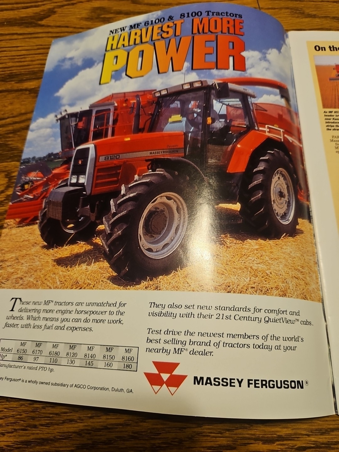 Massey Ferguson Farm Profit Magazine For Fall 1995 Brochure MF 8570 Combine