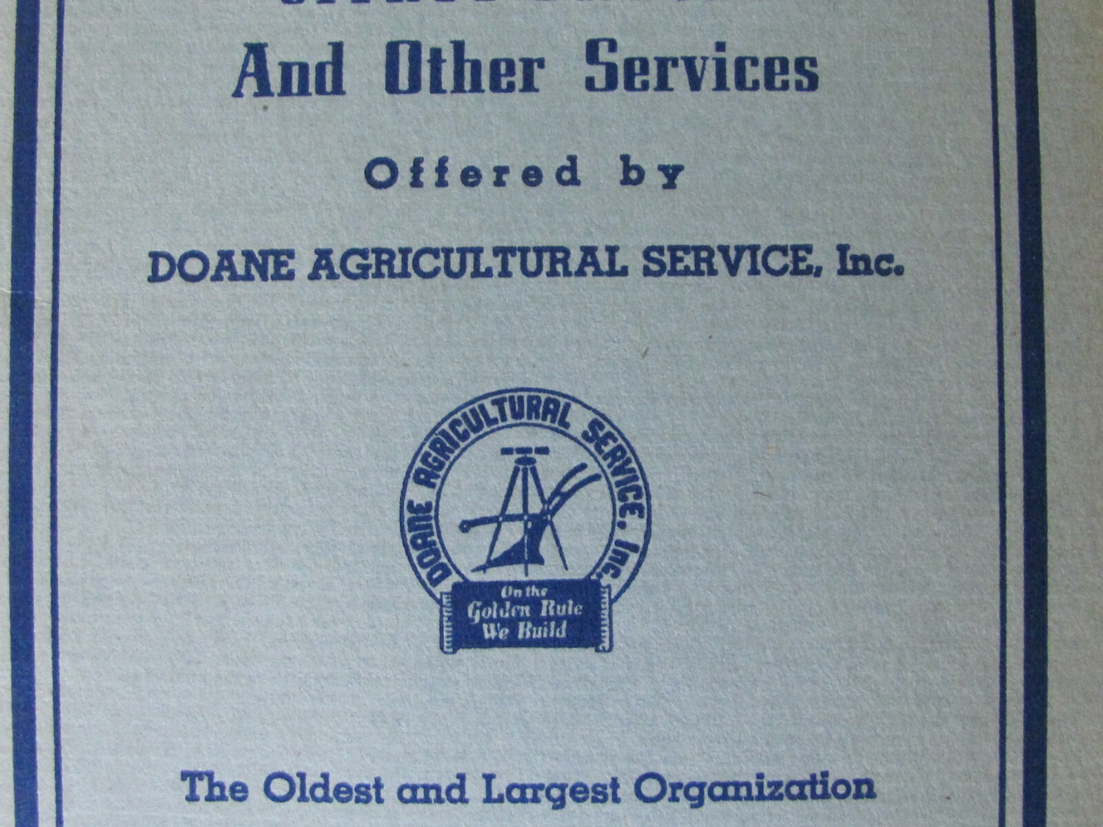 1950’S ADVERTISING DOANE AGRICULTURE SERVICE BROCHURE FARM RANCH PLANTATIONS
