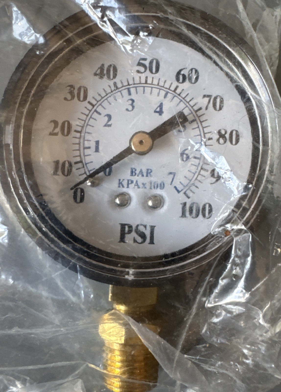 100 PSI 1/4″npt pressure gauge in the box new