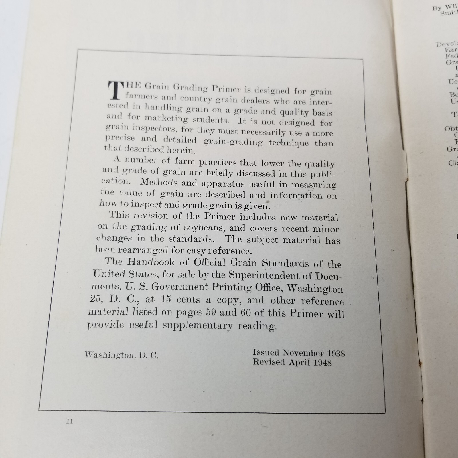 Grain Grading Primer 1948 Farmers’ Bulletin Booklet 325 USDA Photos Charts