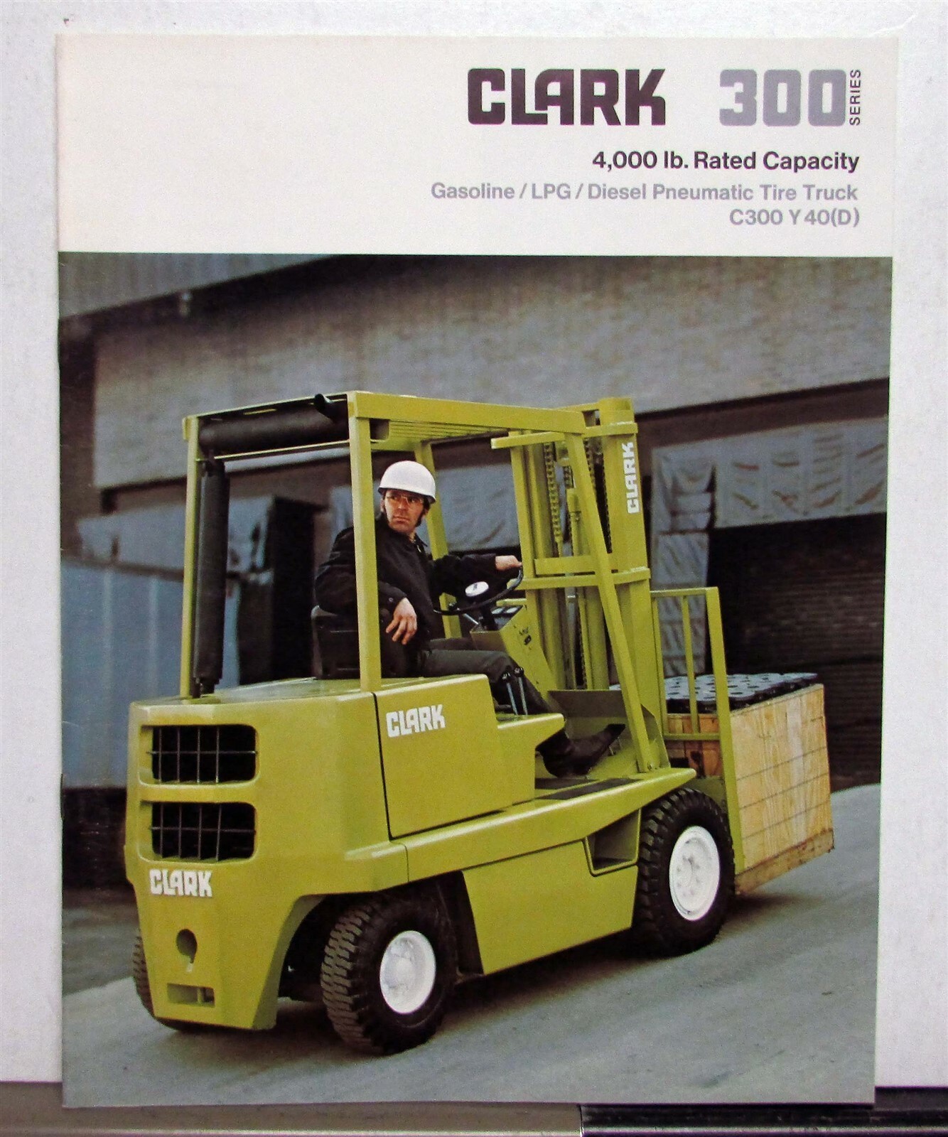 1976 Clark 300 Series Pneumatic Tire Truck Specs Construction Sales Brochure