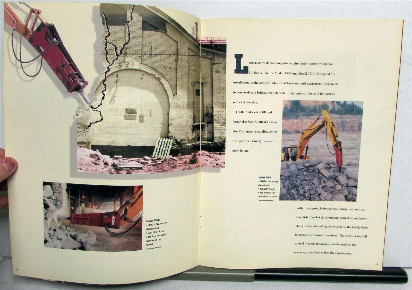 1990 Allied HY-RAM Impact Hammers Construction Sales Brochure
