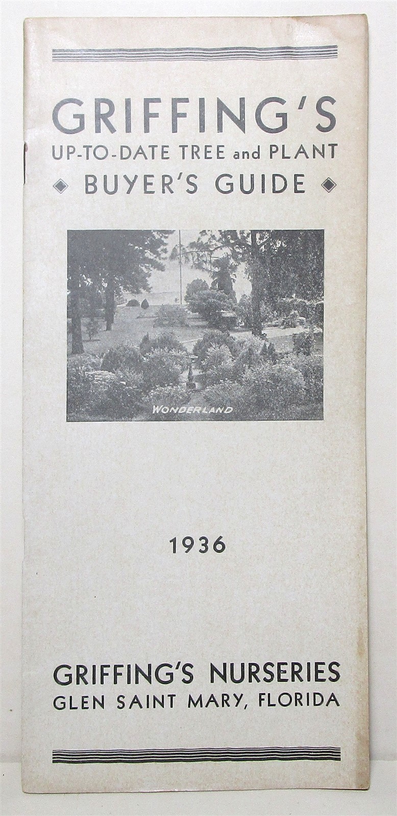 1936 Griffing’s Nurseries tree & plant buyer’s guide, Glen Saint Mary Florida
