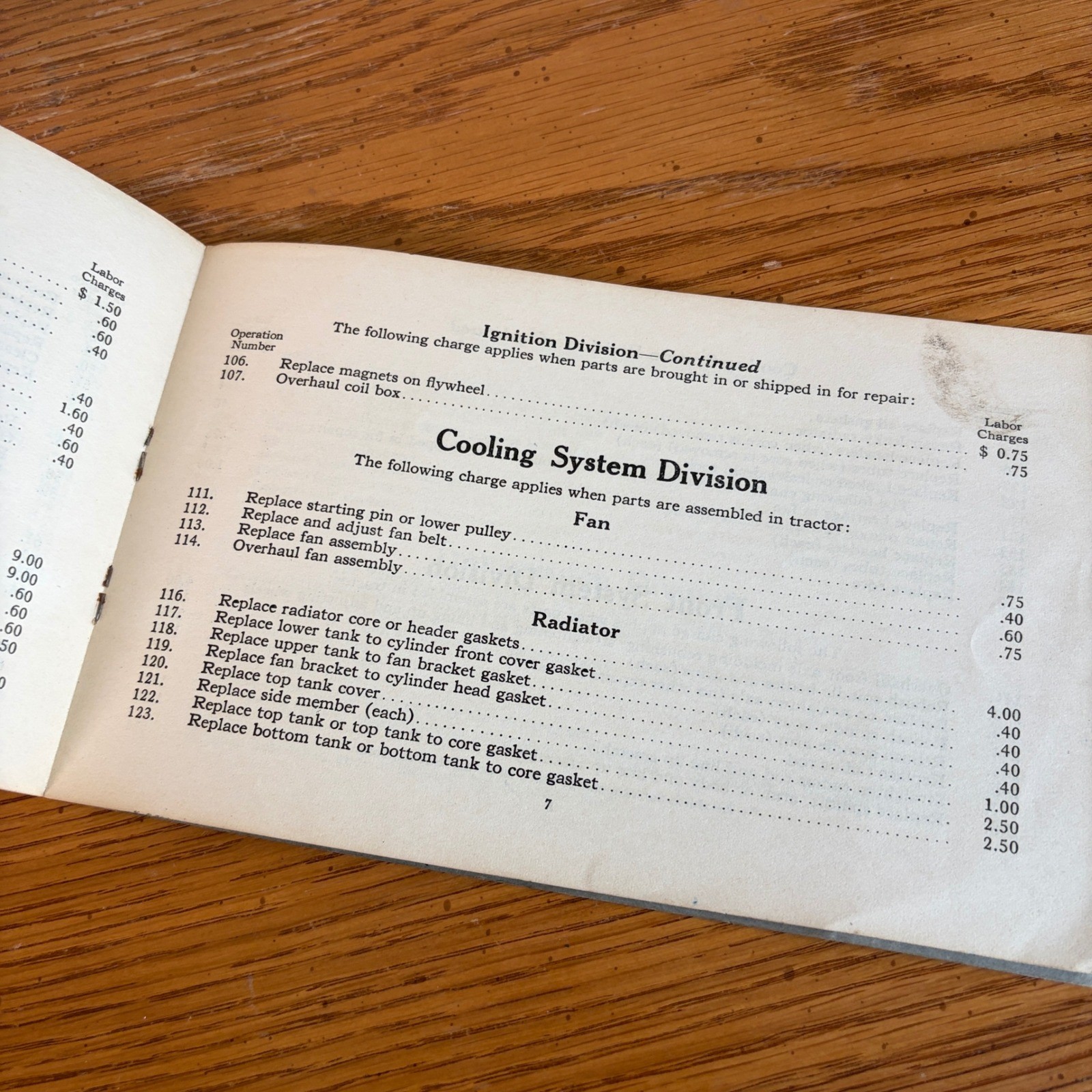Vintage 1921 Fordson Tractor Manuals Parts List Schedule of Repair Charges Lot 4