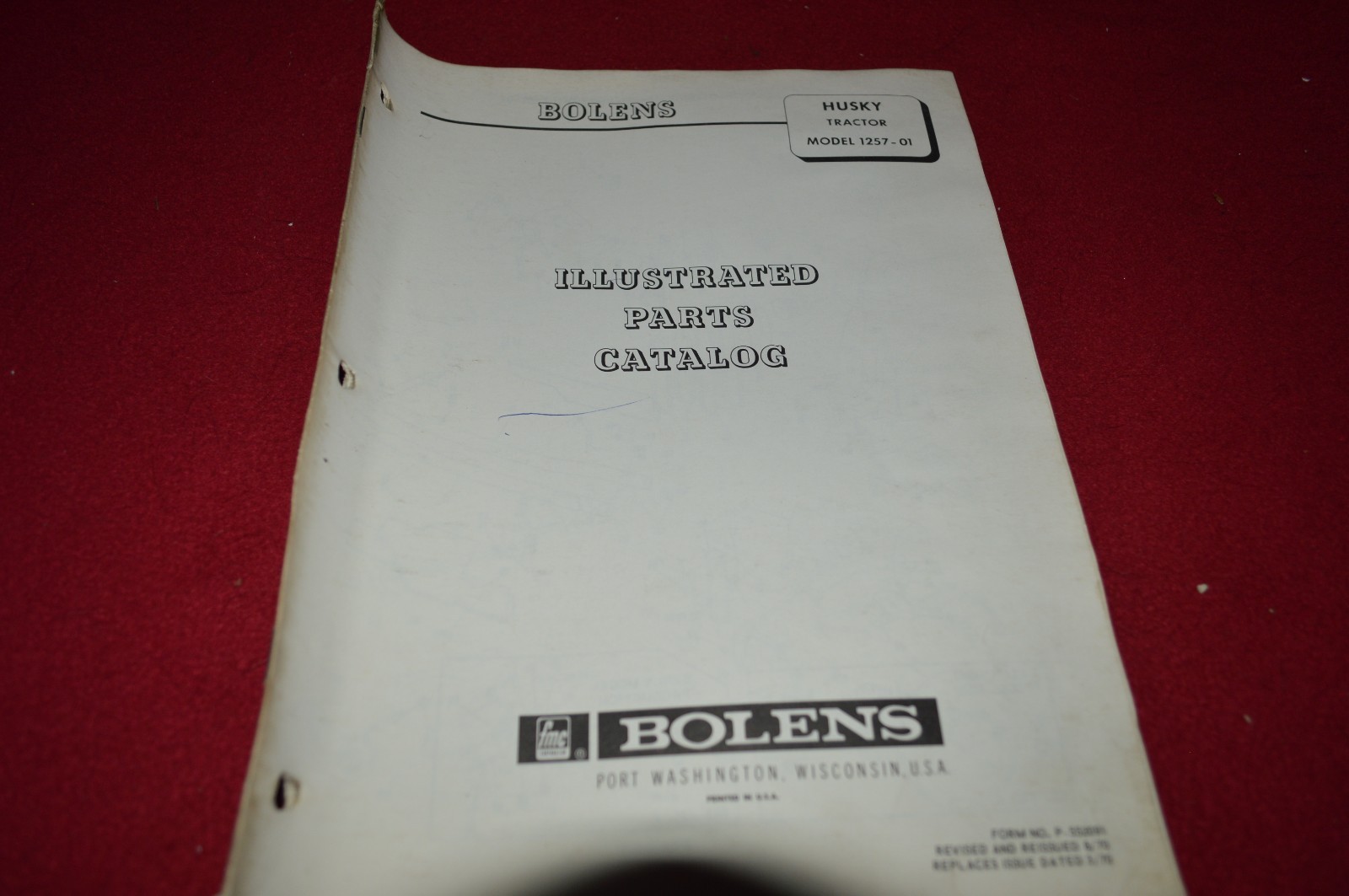 Bolens Husky 1257-01 Tractor Dealer’s Parts Book Manual CHPA