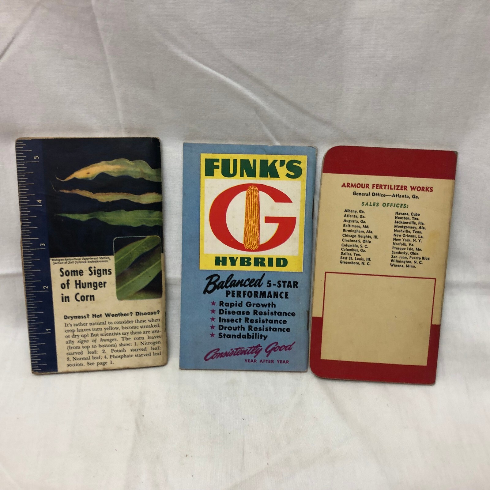 3 Vintage 1953 Farmers Pocket Notebooks Advertising Armour Swift’s Funk’s Hybrid