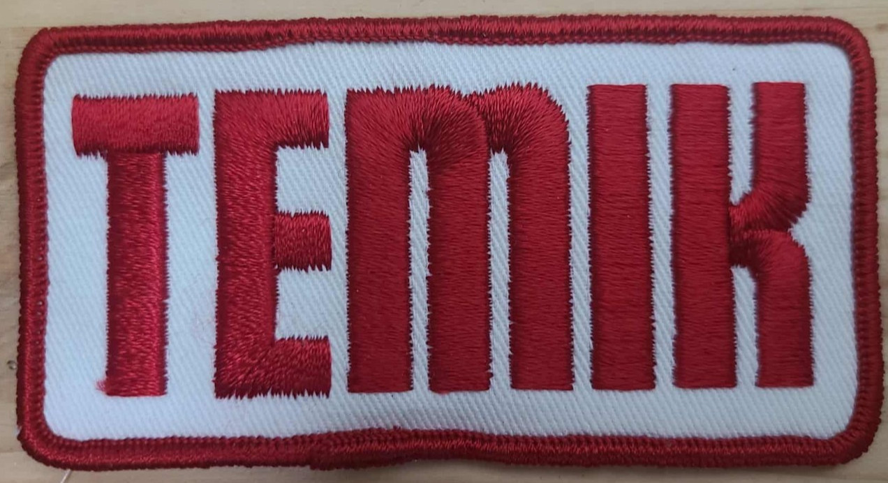 “Red TENNIK Embroidered Patch Iron-On Badge Sewing Applique for Jackets Bags”