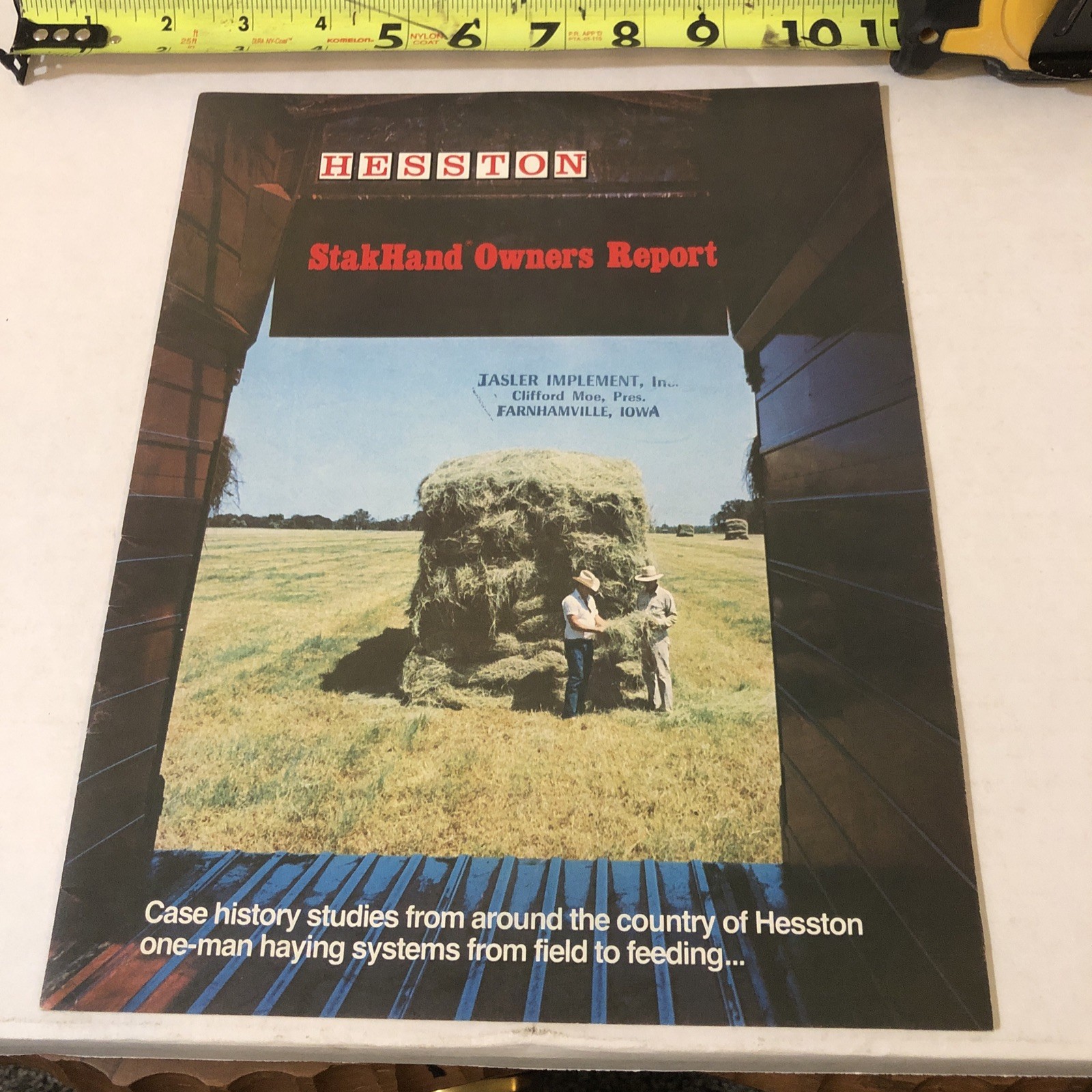 Vintage Hesston Stakhand Owner’s Report Advertising Brochure Farnhamville Iowa