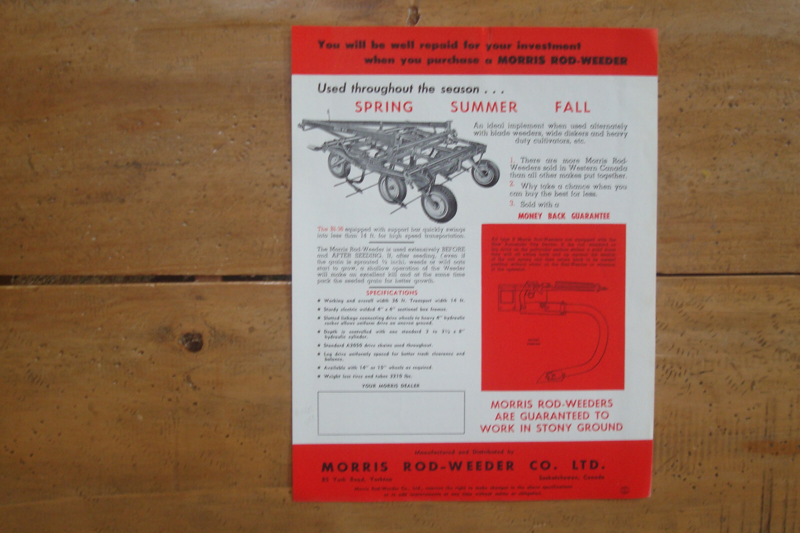 Morris B1-36 Rod-Weeder Brochure