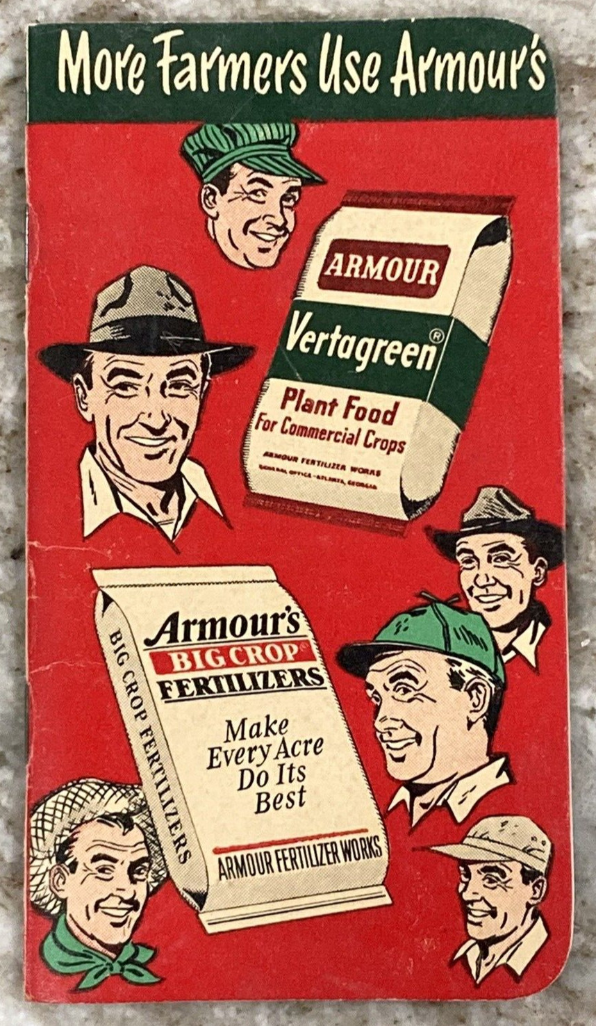 ARMOUR VERTAGREEN Fertilizer Memo Booklet 1953 Agriculture Ad Memo Book A993