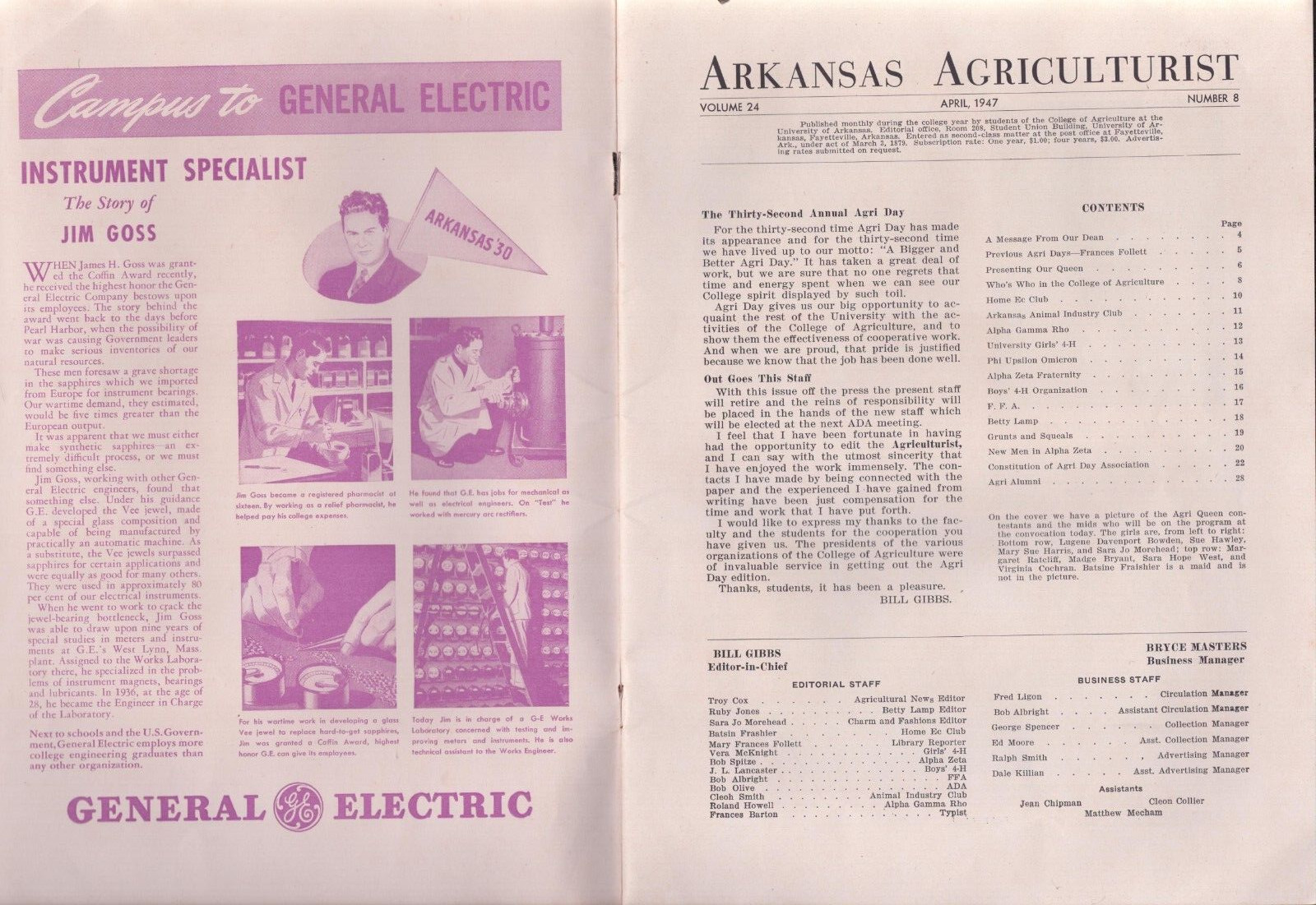 Arkansas Agriculturist April 1947 Agri Day Edition w Program