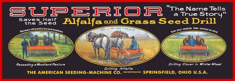 Superior Seed Drill of Springfield, OhiO New Metal Sign: 6×18″ Ships Free