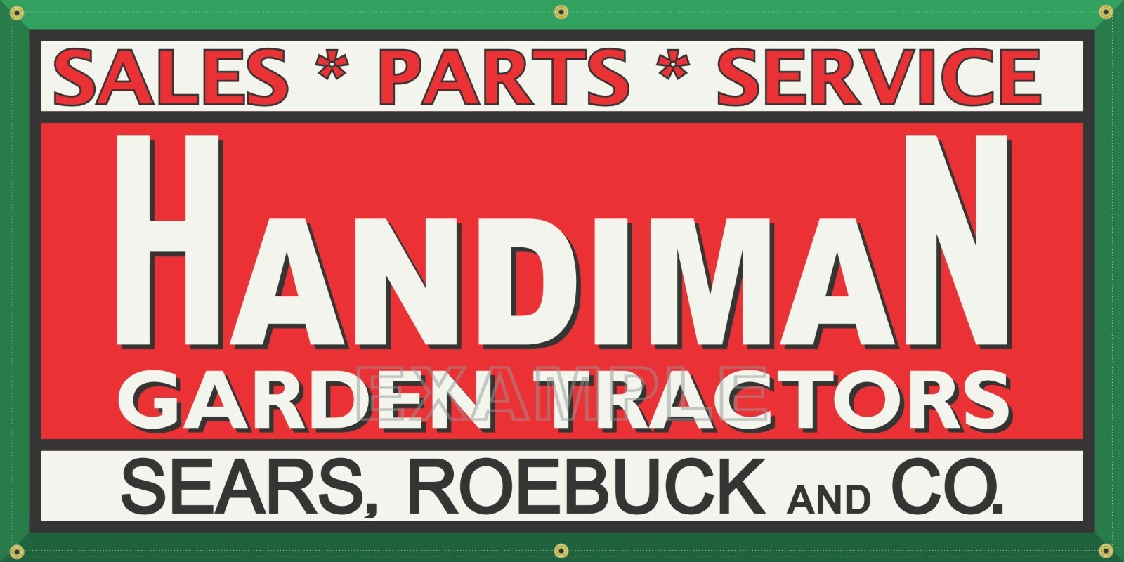 HANDIMAN SEARS ROEBUCK LAWN GARDEN EQUIPMENT TRACTOR DEALER SIGN REMAKE BANNER