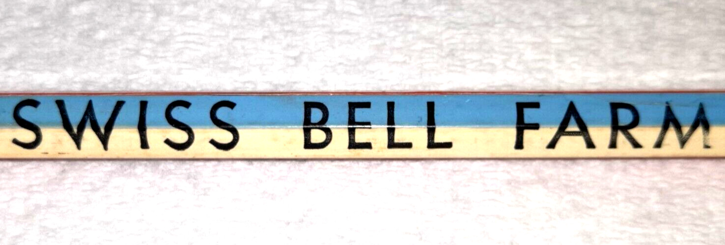 LONG FERRULE”Swiss Bell Farm*Reg. Swiss Brown Cattle*Roanoke, ILL”Unused Pencil