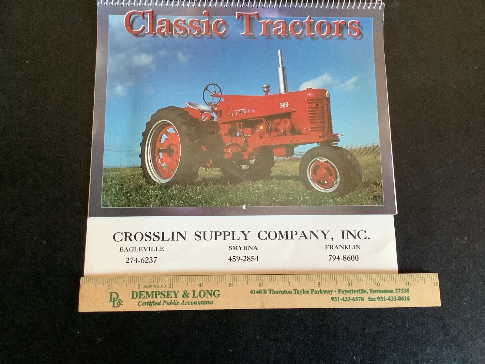 Vintage 1998 Crosslin Supply Company Classic Farm Tractors Calendar