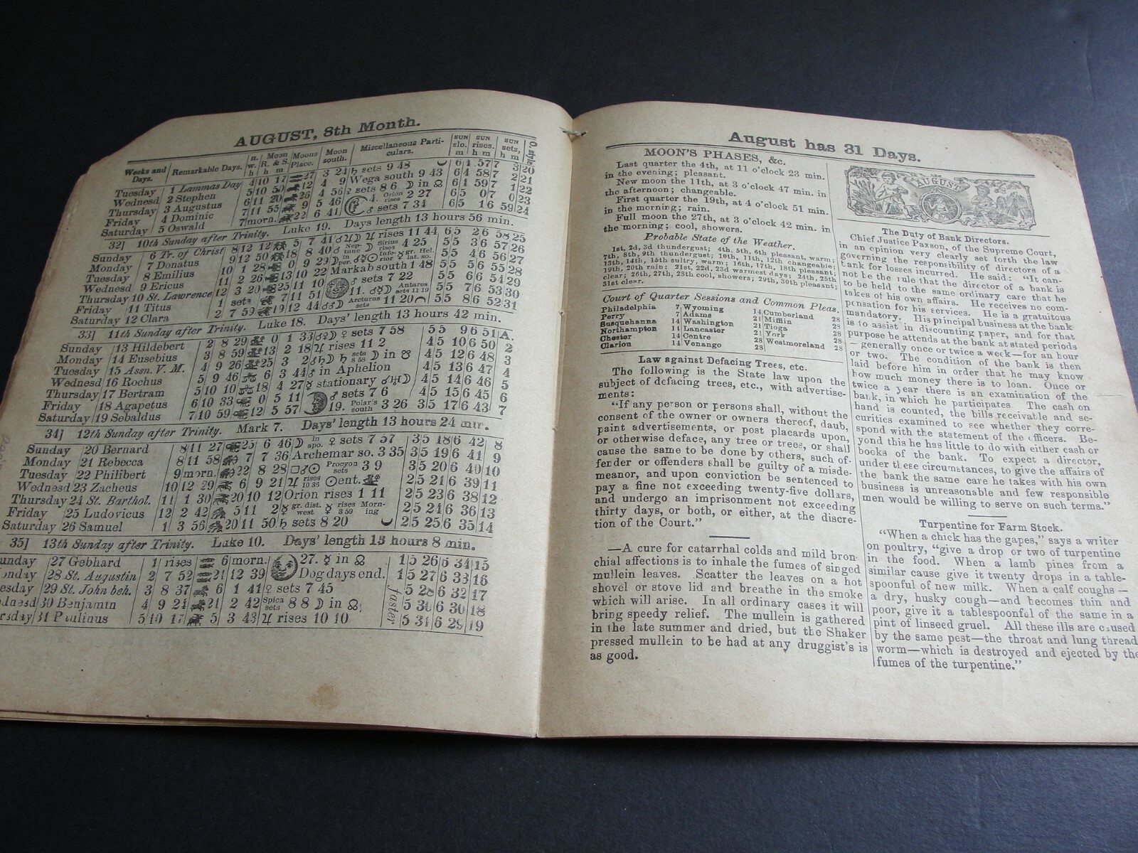 Agricultural Almanac John Baer’s Sons Lancaster PA Pennsylvania 1893 VOL. 68.