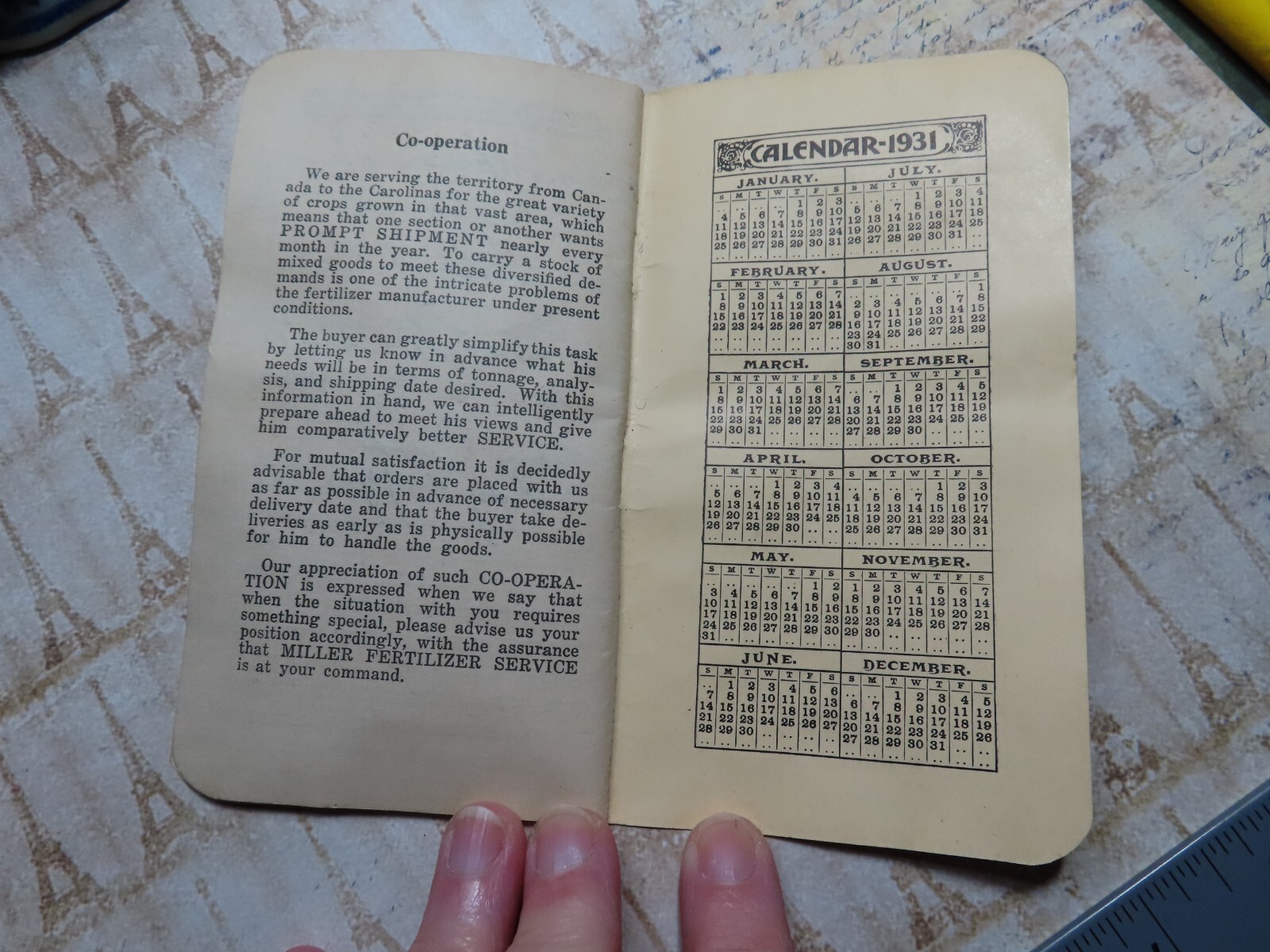 Vintage 1930/31 Advertising Notebook*MILLER’S HIGH GRADE FERTILIZER*Baltimore MD