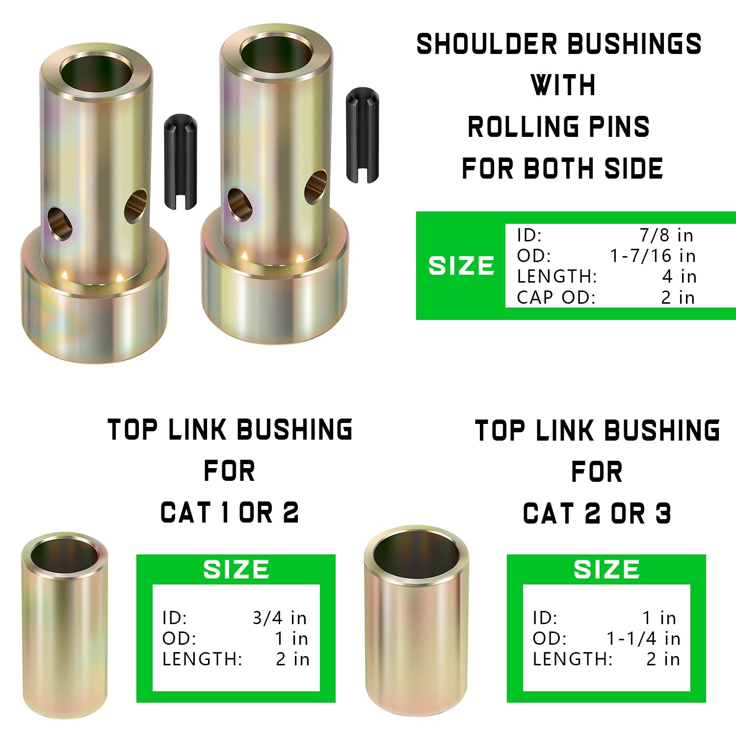 TK95029 Cat 1 Quick Hitch Adapter Bushing Kit Fits Category I 3-Point Hitch T…
