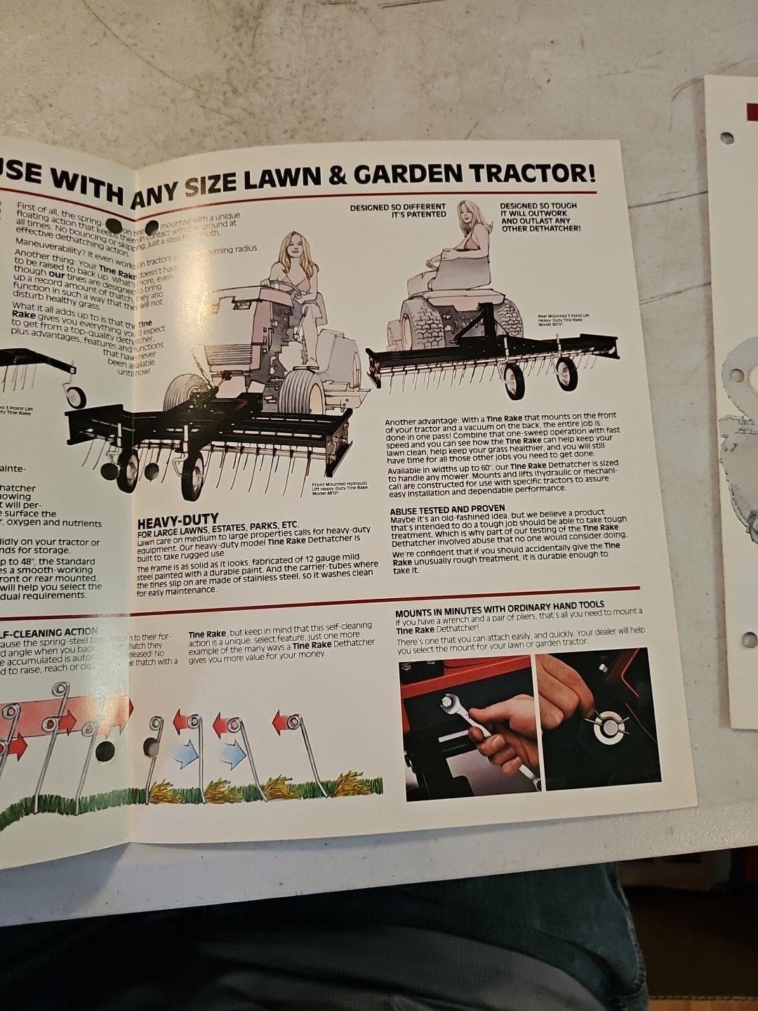 Vintage 1984 Tine Rake Dethatcher Dealer Sales Brochure