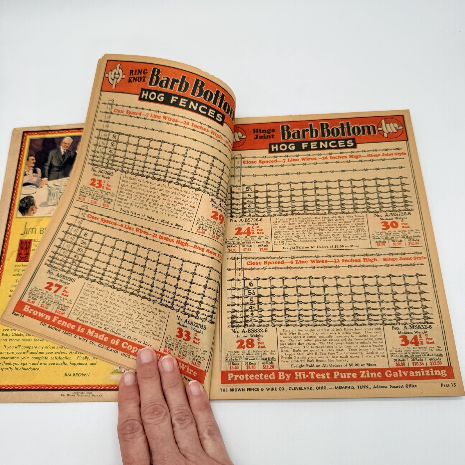 JIM BROWN’S 1935 BARGAIN BOOK – THE BROWN FENCE & WIRE CO.- Catalog