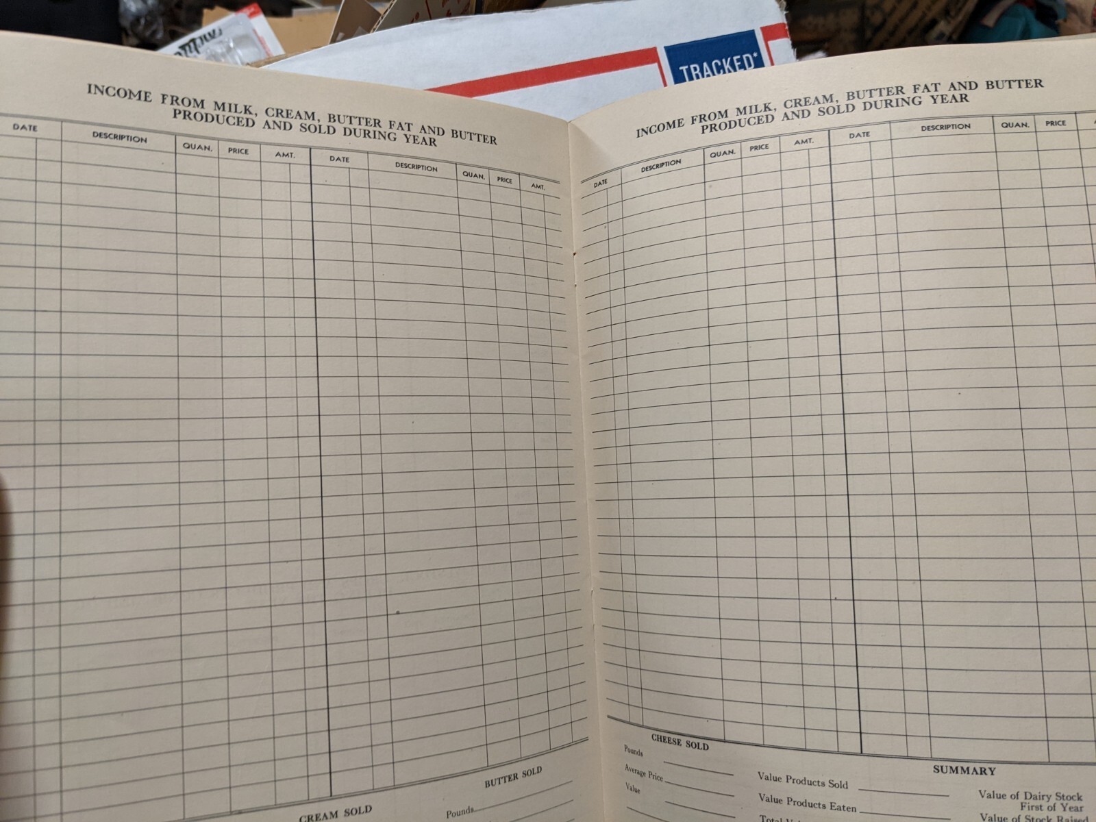 1930’s Farm Accounting Book Keystone Steel & Wire, Steenhusen Hdw & Imp Irwin IA