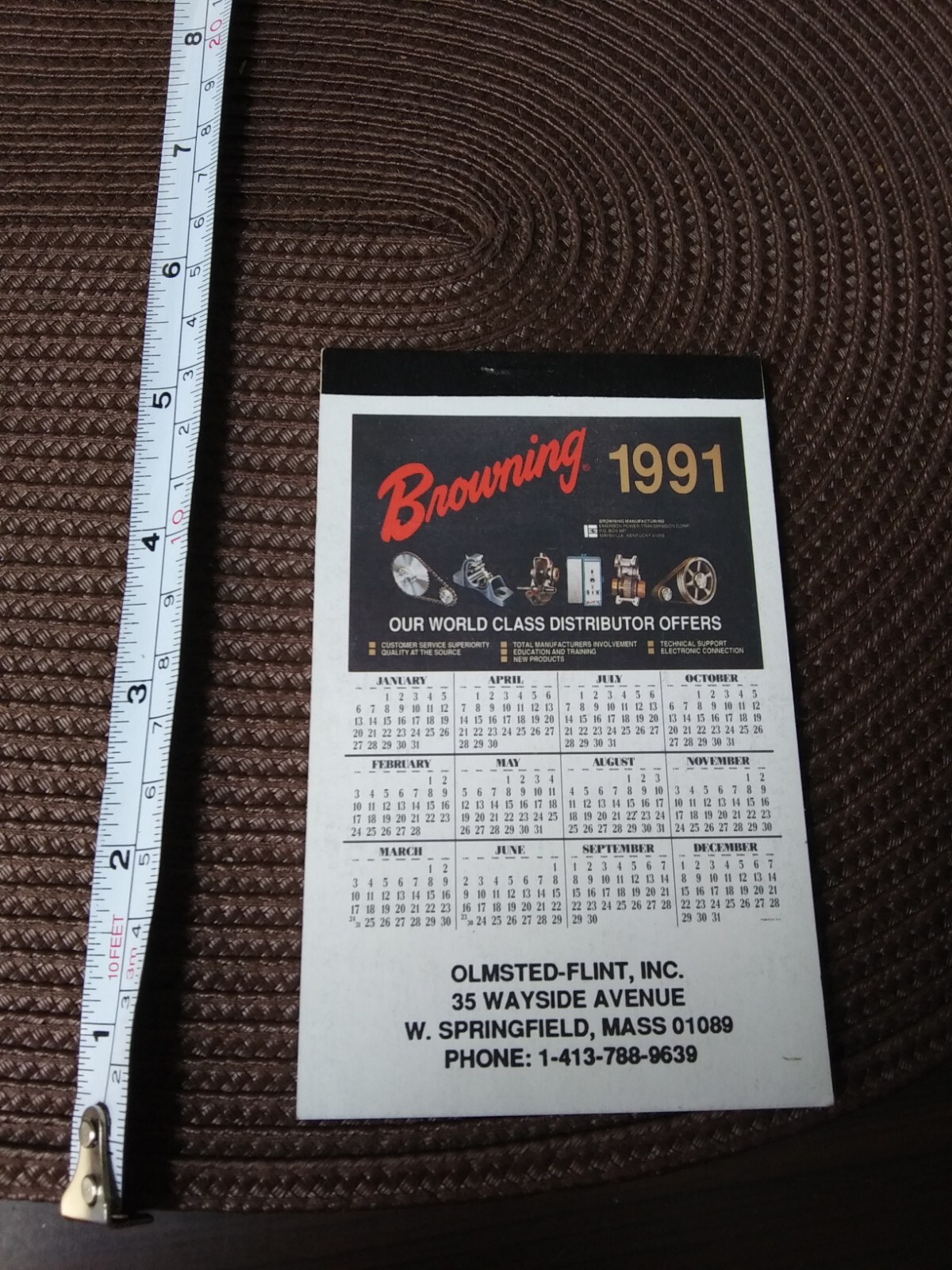 Vintage 1991 Browning Manufacturing Advertising Calender Notepad