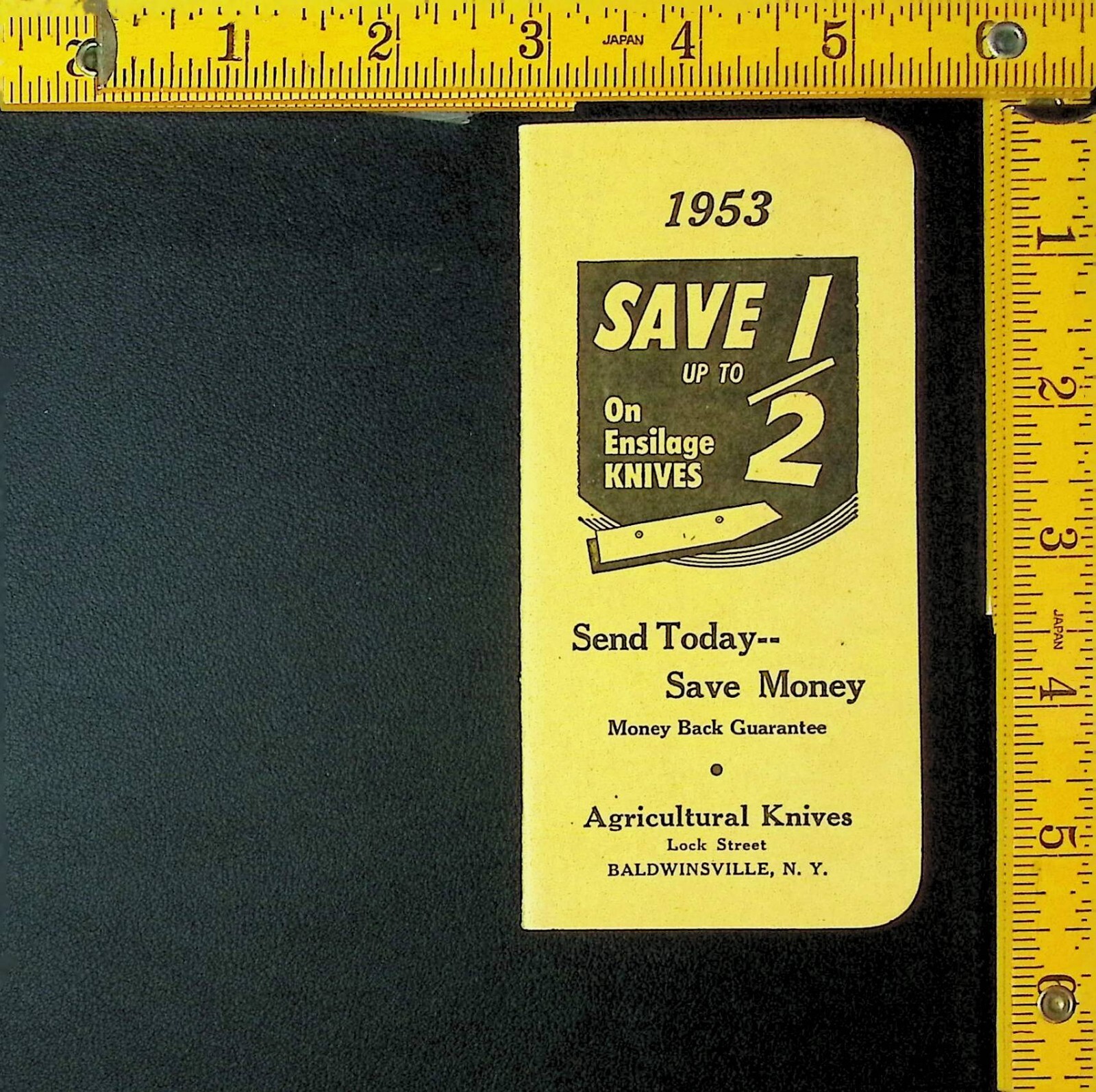 1953 Agricultural Knives Notebook & Calendar – Baldwinsville, N.Y.