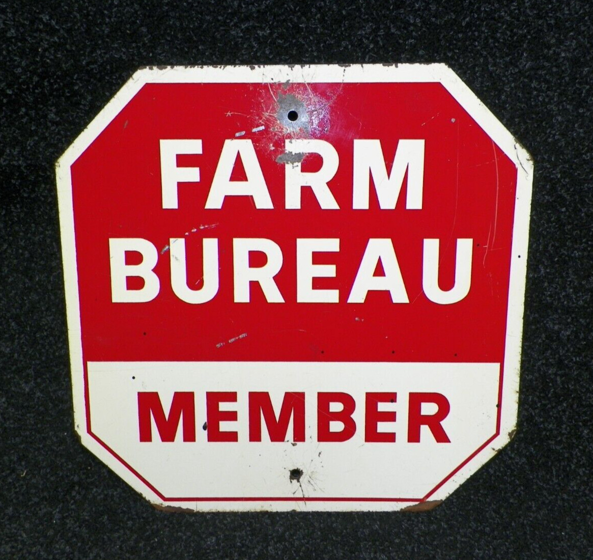 Vintage Farm Bureau & Stop Sign 15″ X 15″ Metal Sign Dekalb County Illinois