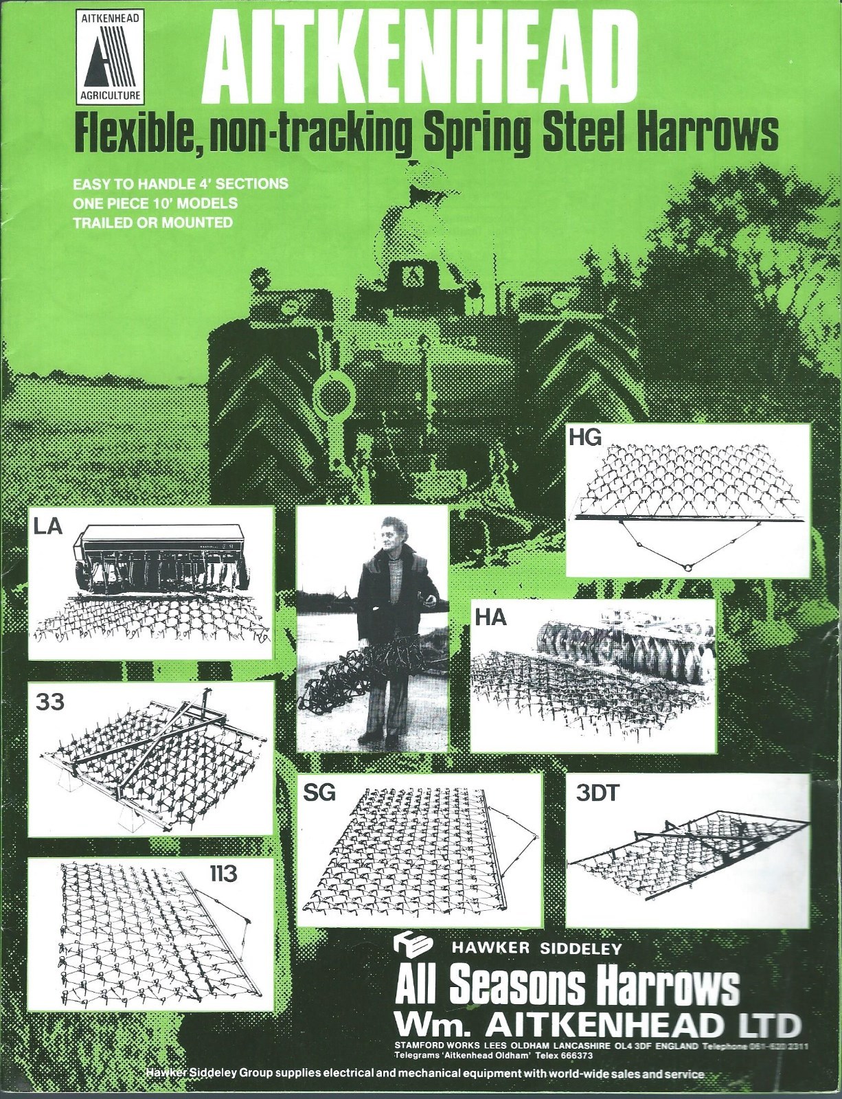 Farm Implement Brochure – Aitkenhead – Sping Steel Harrows – c1980 (F5403)