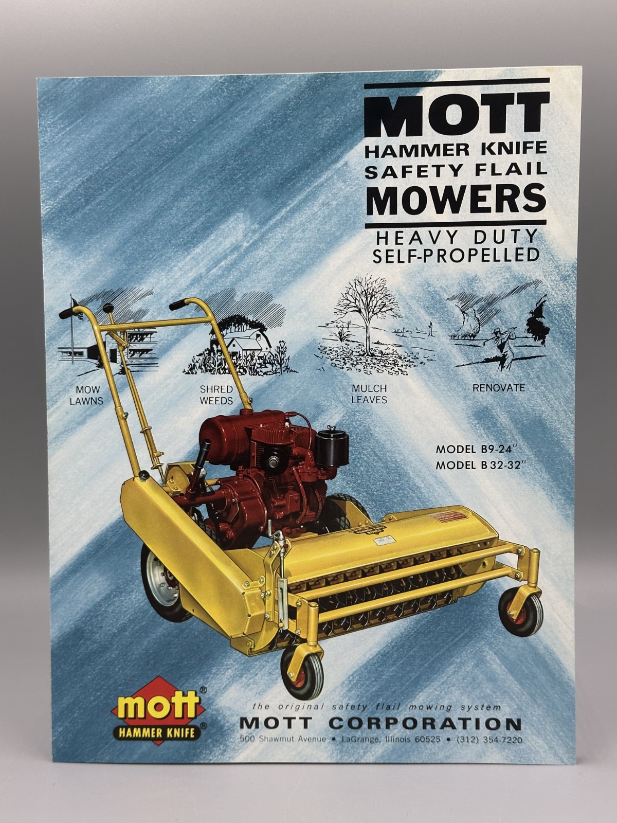1970s MOTT Hammer Knife MOWERS Farm Advertising Brochure Vintage