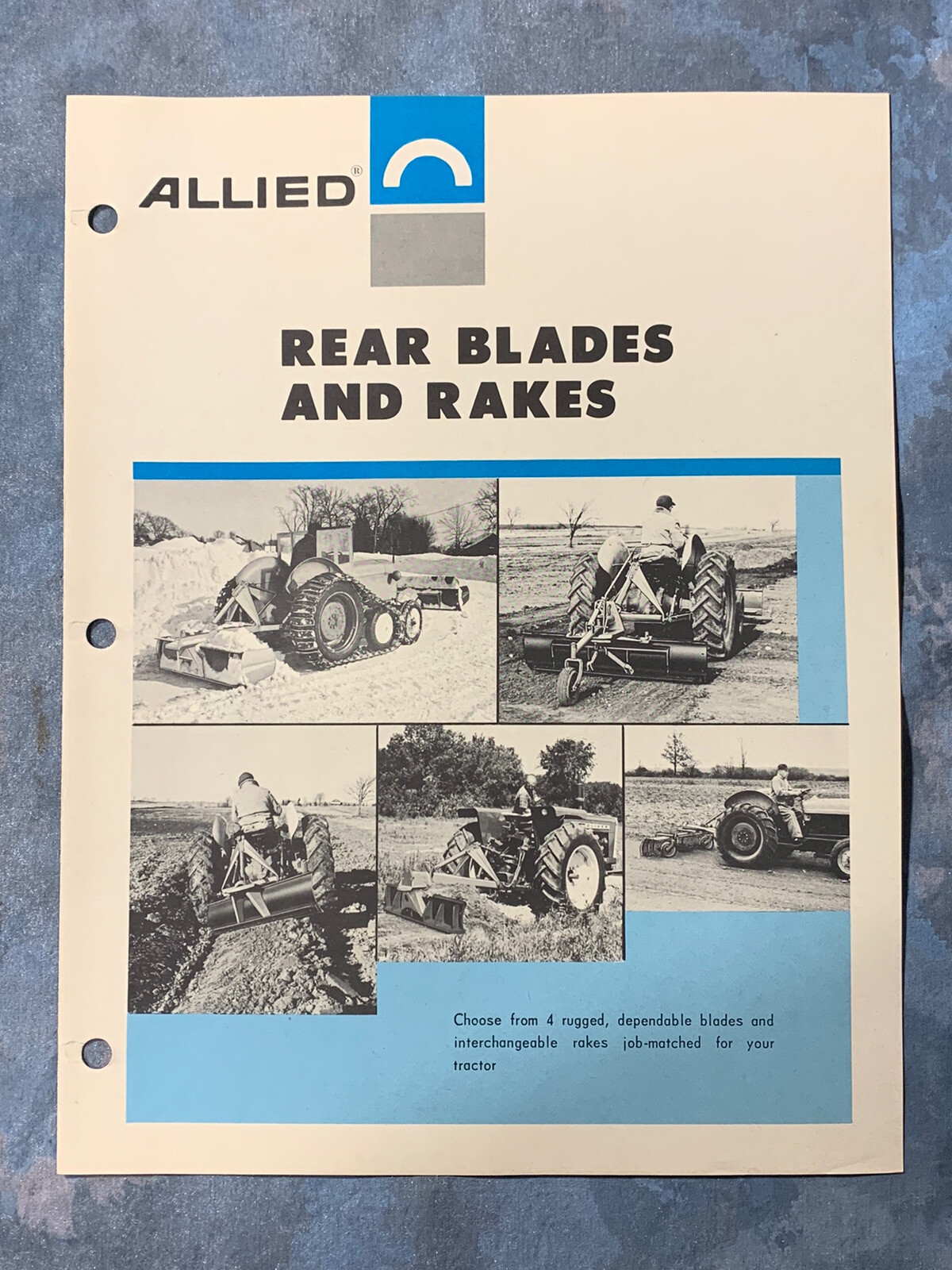 Allied Rear Blades & Rakes ~ Chicago IL ~Sales Info Catalog Page~ Vintage