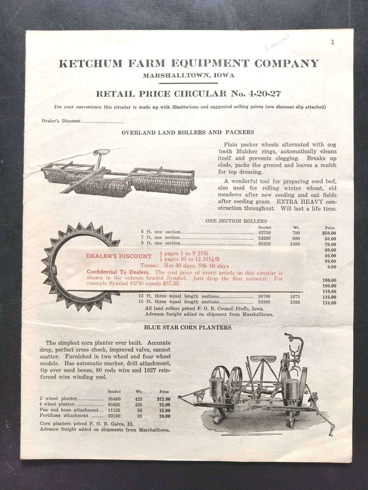 1920s Ketchum Farm equipment Dealer Sales Brochure Advertising Catalog 2pc Lot