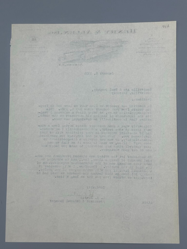 1936 HARVESTER Henry & Allen FARM IMPLEMENTS Advertising Letterhead AUBURN NY