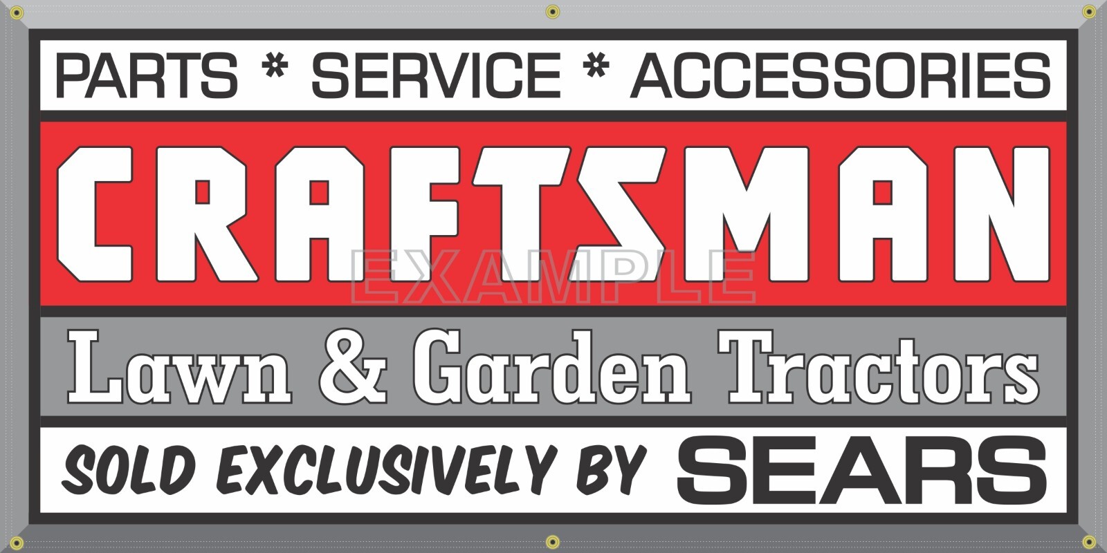 THREE BANNER DEALER LAWN AND GARDEN TRACTOR LOT GROUP DISCOUNT 2′ X 4′ AS SHOWN