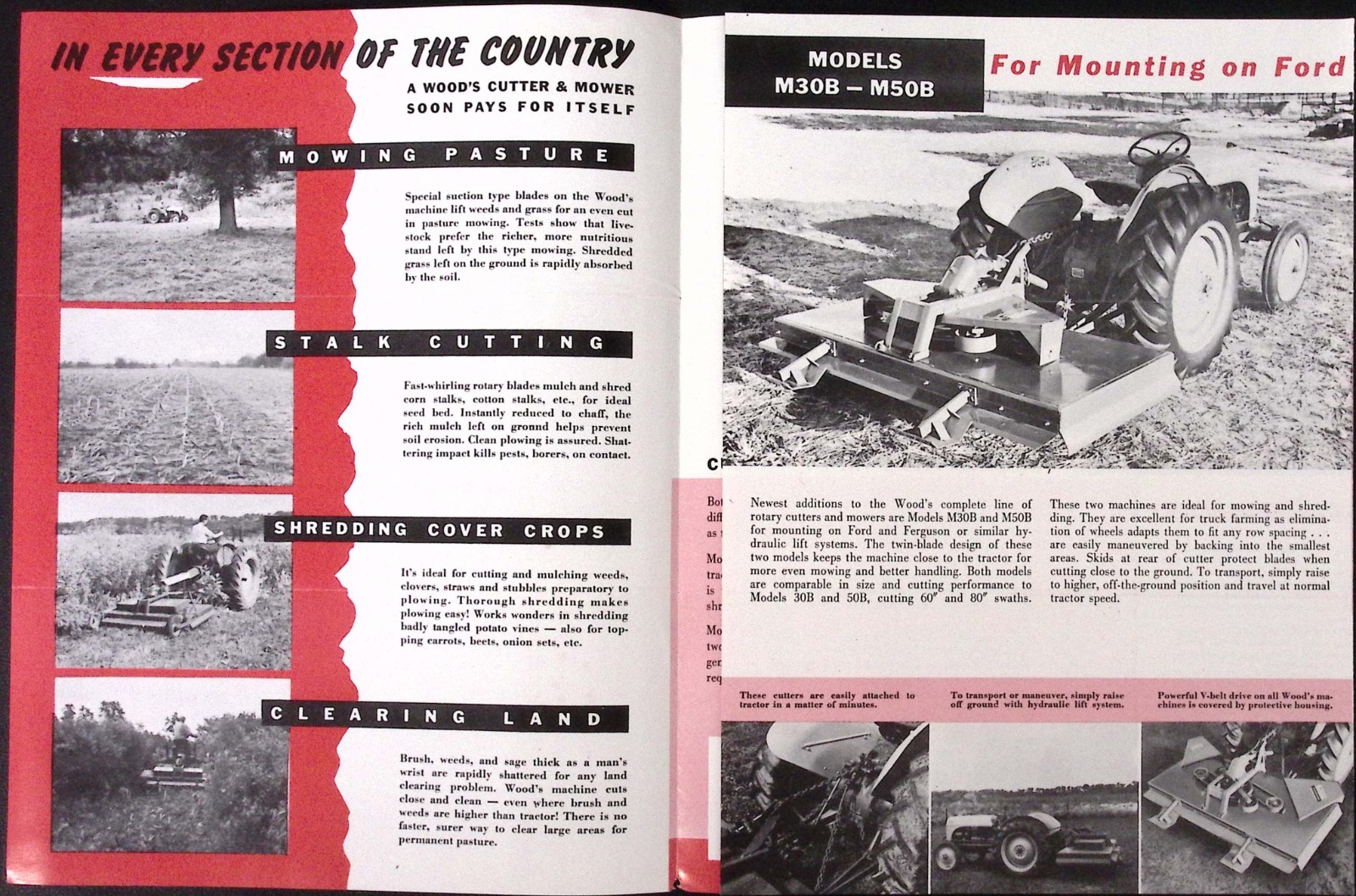 1954 Wood’s Rotary Cutter and Mower Brochure Wood Bros Mfg Co Oregon IL