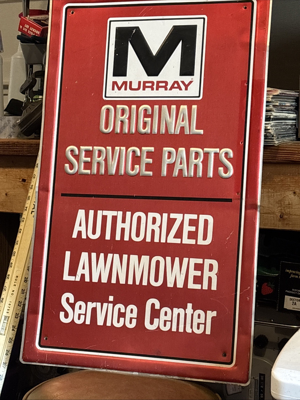 Vintage Original Murray Lawn Mower Wall Decor Sign – 18″x30″ – Collectible Shop