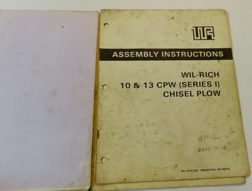 WIL-RICH Chisel Plow Operators Manual