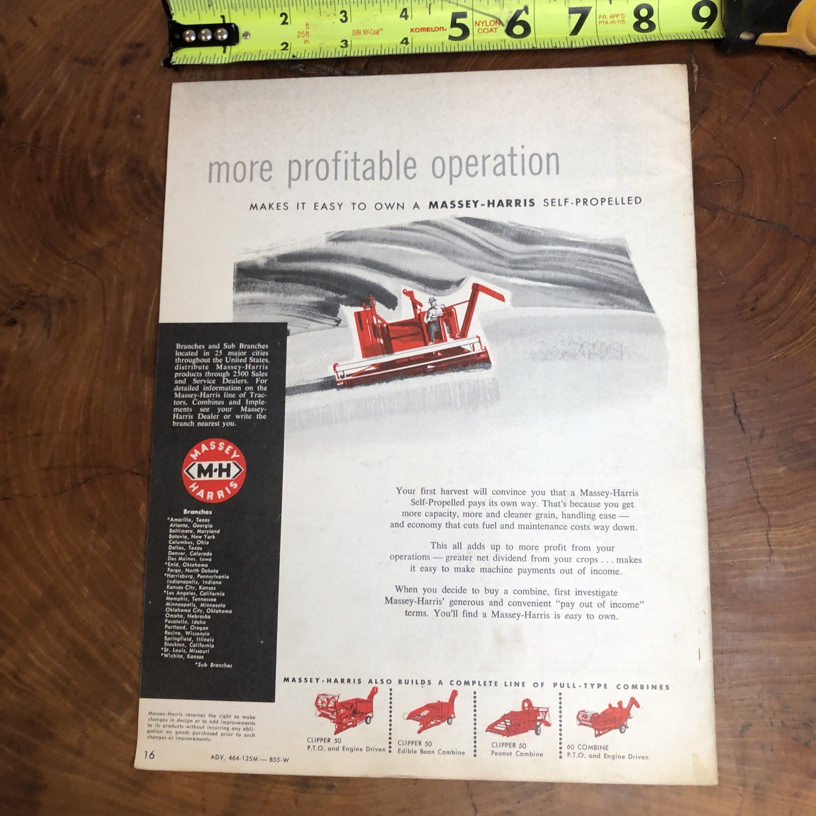 1955 MASSEY-HARRIS SELF-PROPELLED COMBINES 90 – 80 – 60 SALES BROCHURE