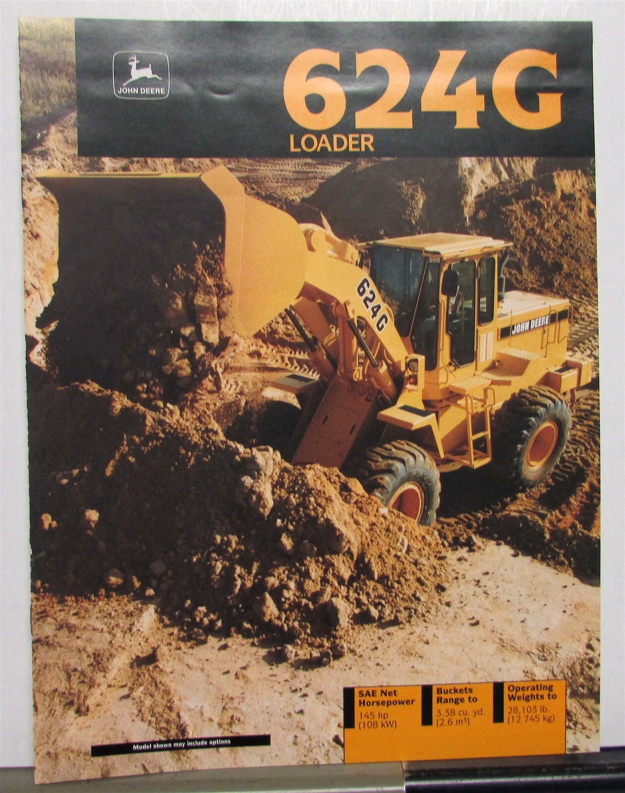 1994 John Deere 624G Loader Specifications Construction Sales Brochure