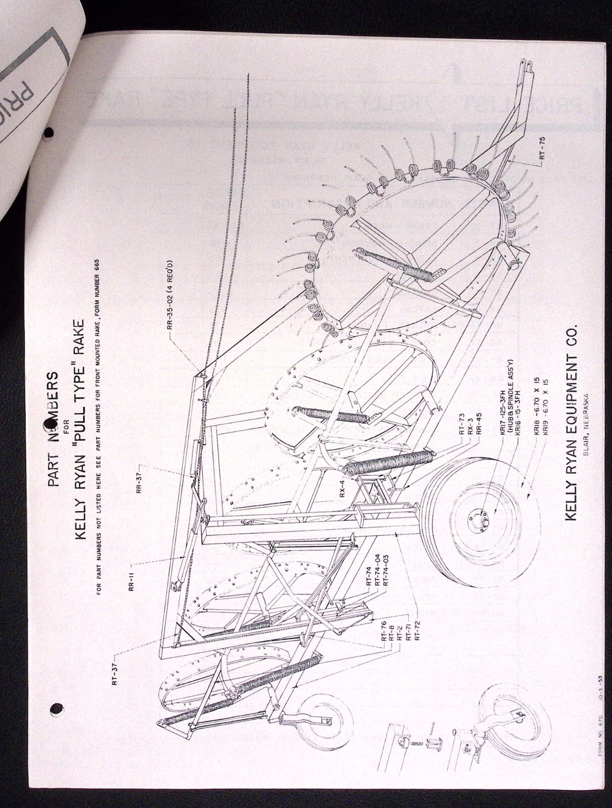 1954 New Kelly Ryan Pull Type Rake Dealer Brochure Kelly Ryan Equipment Co