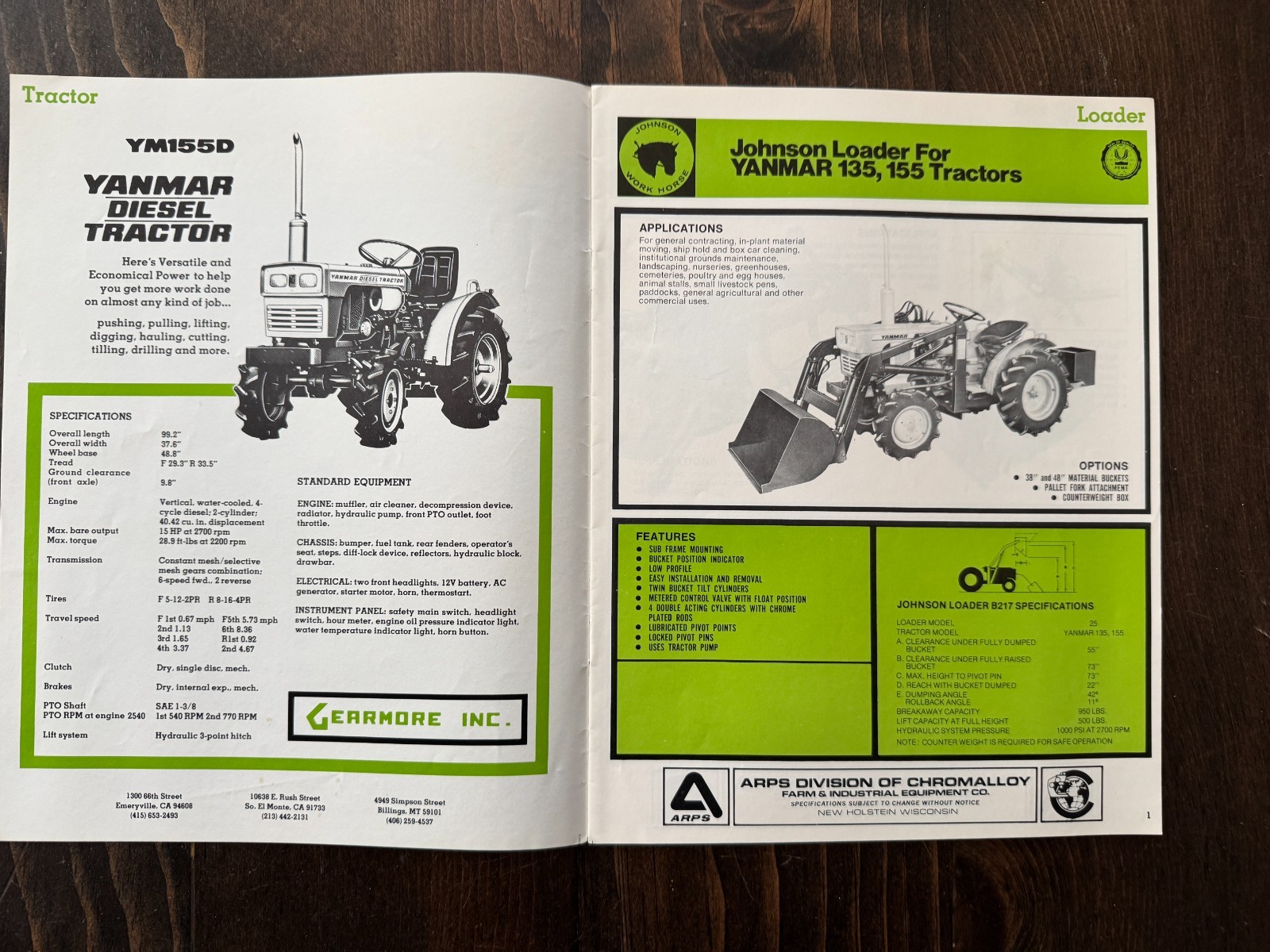 VINTAGE 1970’S YANMAR DIESEL 4 WHEEL DRIVE TRACTOR & ATTACHMENTS BUYERS GUIDE