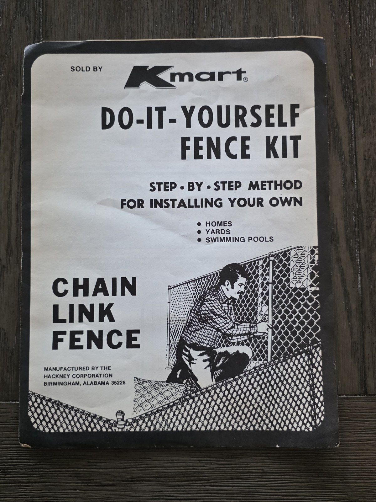 VTG Rare 1979 KMart Do It Yourself Fence Kit Manual Paper