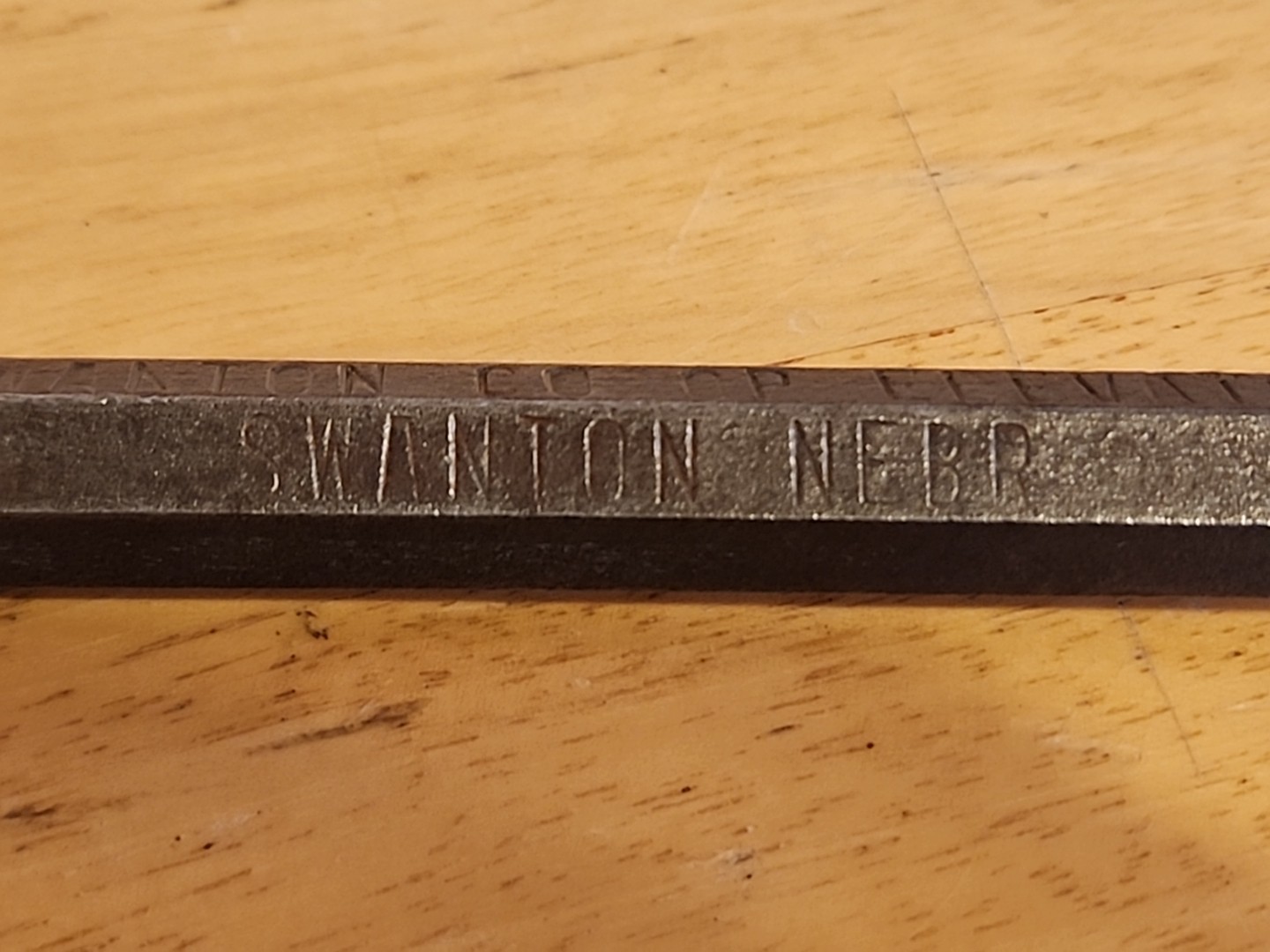 Swanton NE Nebraska Coop Elevator Advertising 12″ Pry Bar Crow Bar
